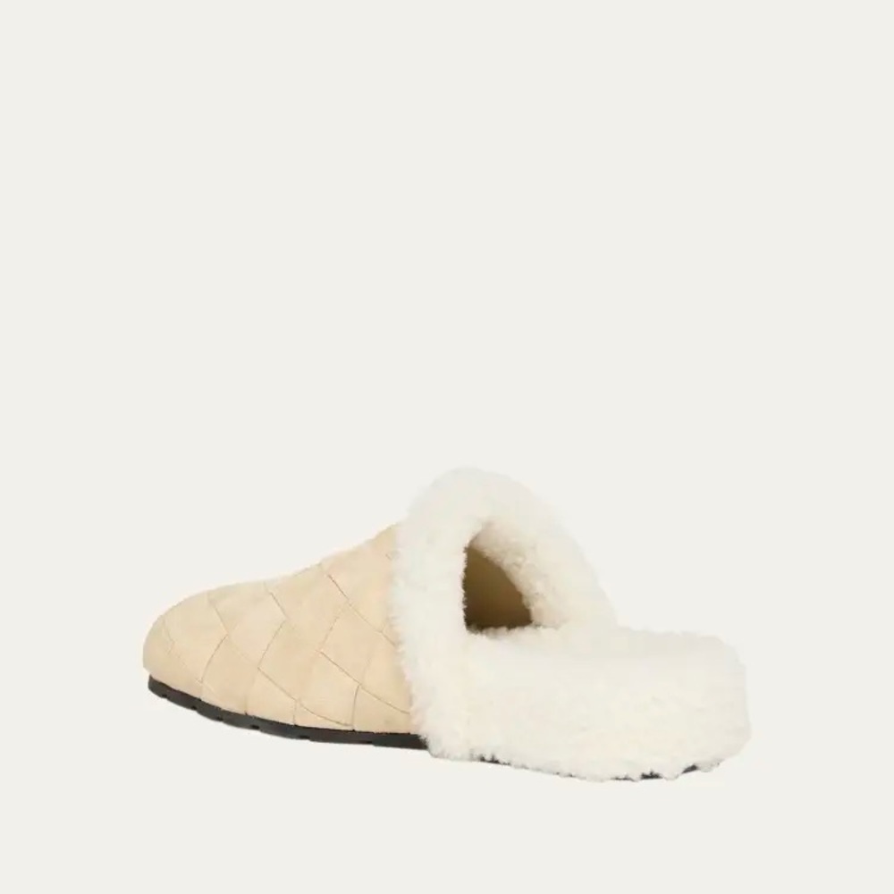 Bottega Veneta Reggie Suede Shearling Mules